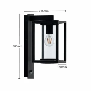 Lucande applique d'extérieur Ferda, lot de 2, capteur, suspendu, gris^ Appliques D'Extérieur Avec Détecteur