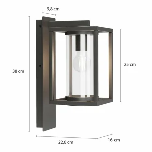 Lucande applique d'extérieur Ferda, set de 3, suspendu, gris graphite^ Appliques Murales Extérieures