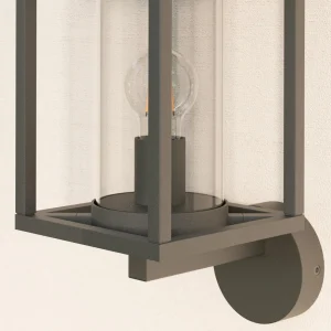 Lucande applique d'extérieur Ferda, verticale, gris graphite, verre^ Appliques Murales Extérieures