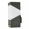 Lucande applique d'extérieur Kiran, capteur, gris, aluminium, 24,3 cm^ Appliques D'Extérieur Avec Détecteur
