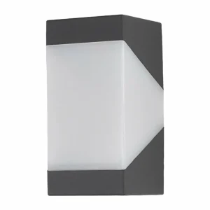 Lucande applique d'extérieur Kiran, gris graphite, aluminium, 20 cm^ Appliques Murales Extérieures