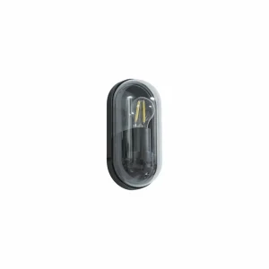 Lucande applique d'extérieur Serine, 25,5 cm, noir, aluminium^ Luminaires De Terrasse