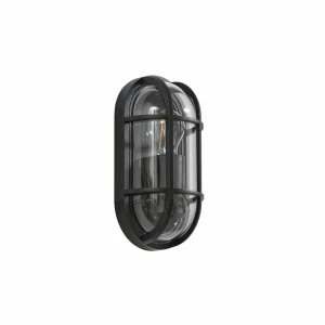 Lucande applique d'extérieur Serine, 27,1 cm, noir, aluminium^ Appliques Murales Extérieures