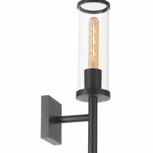 Lucande applique d'extérieur Zanta, hauteur 39 cm, IP54, noir^ Luminaires De Terrasse