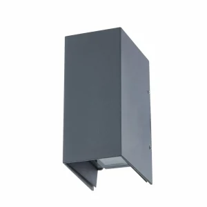 Lucande applique murale LED Kimian, hauteur 17 cm, anthracite, IP54^ Appliques Murales Extérieures