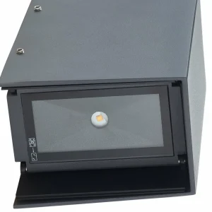 Lucande applique murale LED Kimian, hauteur 17 cm, anthracite, IP54^ Appliques Murales Extérieures