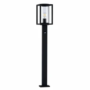 Lucande Borne lumineuse Ferda, capteur gris graphite, métal, 100 cm^ Bornes Extérieures Avec Détecteur