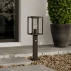 Lucande borne lumineuse Ferda, capteur gris graphite, métal, 60 cm^ Bornes Extérieures Avec Détecteur