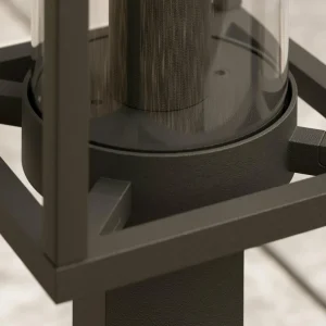 Lucande borne lumineuse Ferda, capteur gris graphite, métal, 60 cm^ Bornes Extérieures Avec Détecteur