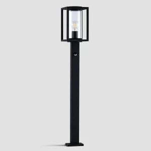 Lucande Borne lumineuse Ferda, capteur gris graphite, métal, 100 cm^ Bornes Extérieures Avec Détecteur