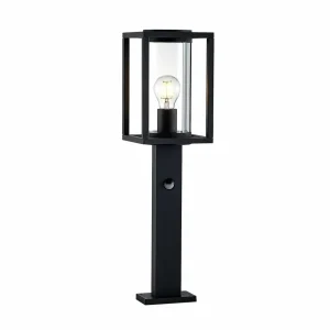 Lucande borne lumineuse Ferda, capteur gris graphite, métal, 60 cm^ Bornes Extérieures Avec Détecteur