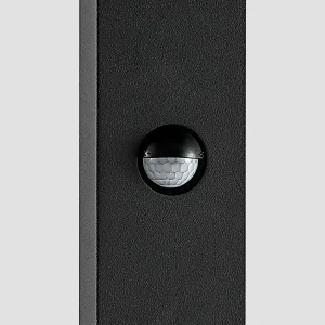 Lucande Borne lumineuse Ferda, capteur gris graphite, métal, 100 cm^ Bornes Extérieures Avec Détecteur