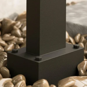 Lucande borne lumineuse Ferda, capteur gris graphite, métal, 60 cm^ Bornes Extérieures Avec Détecteur