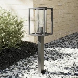 Lucande borne lumineuse Ferda, gris graphite, métal, hauteur 60 cm^ Bornes Éclairage Extérieur