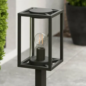 Lucande Borne lumineuse Ferda, gris graphite, métal, hauteur 100 cm^ Bornes Éclairage Extérieur