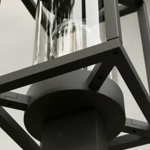 Lucande Borne lumineuse Ferda, gris graphite, métal, hauteur 100 cm^ Bornes Éclairage Extérieur