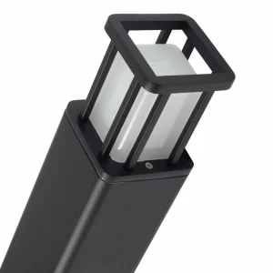 Lucande borne lumineuse LED Dakil, noir, aluminium^ Bornes Éclairage Extérieur
