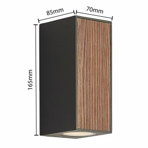 Lucande Cimala applique d’extérieur 2xGU10 16,5 cm^ Appliques Murales Extérieures