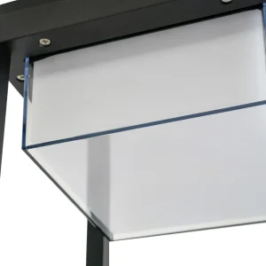 Lucande Lampe de table solaire à LED Tilena, angulaire, noire, intensité^ Lampes Décoratives
