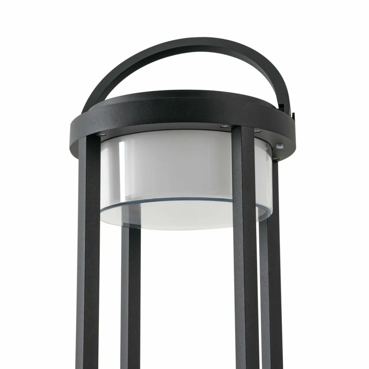Lucande Lampe de table solaire LED Tilena, ronde, noire, intensité variable^ Lampes Décoratives