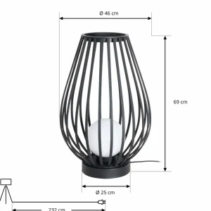Lucande luminaire de terrasse Marrin, noir, métal, Ø 46cm^ Luminaires De Terrasse