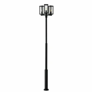 Lucande luminaire d'extérieur Siveta, 240 cm, 3 lampes, noir, alu^ Lampadaires D'Extérieur