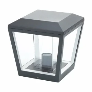 Lucande luminaire pour socle Dunia, gris foncé, aluminium^ Potelets Extérieurs