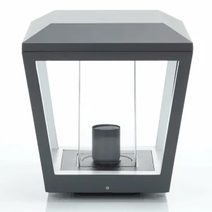 Lucande luminaire pour socle Dunia, gris foncé, aluminium^ Potelets Extérieurs