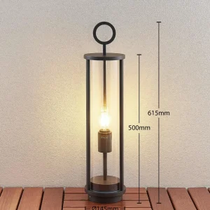 Lucande luminaire pour socle Emmeline, transparent, aluminium, 50 cm^ Potelets Extérieurs