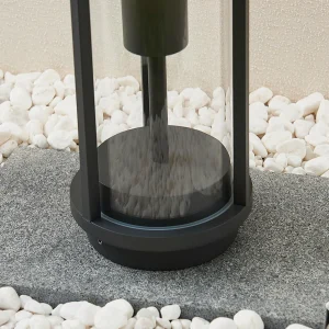 Lucande luminaire pour socle Emmeline, transparent, aluminium, 50 cm^ Potelets Extérieurs