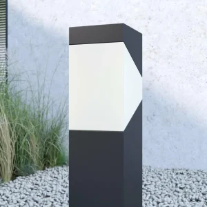 Lucande luminaire pour socle Kiran, gris graphite, aluminium, 60 cm^ Potelets Extérieurs