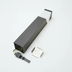 Lucande luminaire pour socle Kiran, gris graphite, aluminium, 60 cm^ Potelets Extérieurs