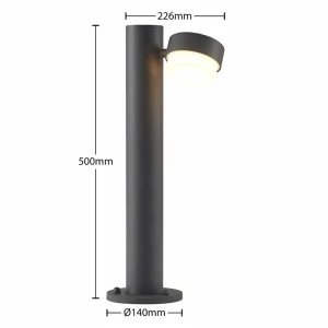 Lucande Marvella potelet, à une lampe, 50 cm^ Potelets Extérieurs