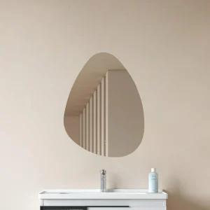 Lucande miroir LED Celestiel, en forme de goutte, CCT, 60 cm^ Meubles & Aménagements