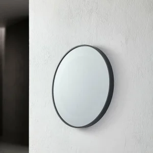 Lucande Miroir LED Infinity Emire, noir, aluminium, CCT, IP44^ Meubles & Aménagements