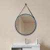 Lucande miroir LED Lelin, Ø 45 cm, noir, aluminium, CCT^ Meubles & Aménagements