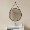 Lucande miroir LED Lelin, Ø 60 cm, noir, aluminium, CCT^ Meubles & Aménagements