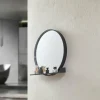 Lucande miroir LED Miren, noir, aluminium, CCT, tablette^ Meubles & Aménagements
