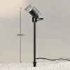 Lucande projecteur d'extérieur Galina, piquet de terre, fiche, gris, 40 cm^ Projecteurs D'Extérieur
