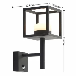 Lucande Timio applique d’extérieur uplight capteur^ Appliques D'Extérieur Avec Détecteur