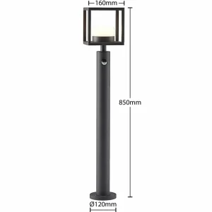 Lucande Timio borne lumineuse, 85 cm, avec capteur^ Bornes Extérieures Avec Détecteur