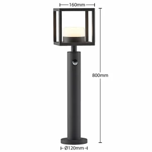 Lucande Timio borne lumineuse, 60 cm, avec capteur^ Bornes Extérieures Avec Détecteur