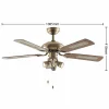 Lucande ventilateur de plafond avec lumière Anariki, silencieux, laiton^ Ventilateurs
