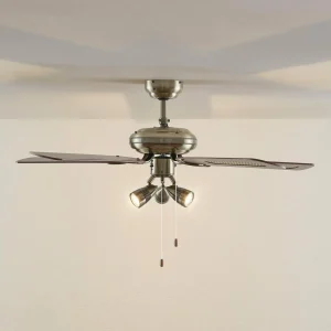 Lucande ventilateur de plafond avec lumière Anariki, silencieux, laiton^ Ventilateurs