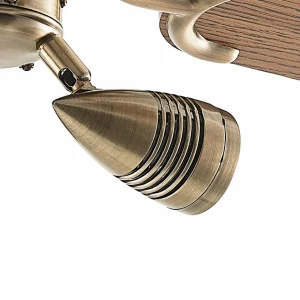 Lucande ventilateur de plafond avec lumière Anariki, silencieux, laiton^ Ventilateurs