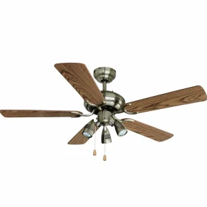 Lucande ventilateur de plafond avec lumière Anariki, silencieux, laiton^ Ventilateurs