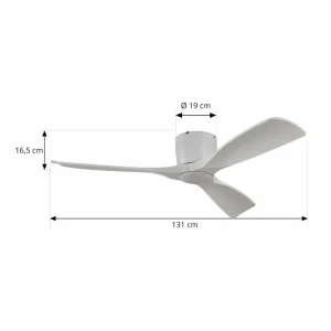 Lucande Ventilateur de plafond LED intelligent Moneno, blanc, DC, Tuya^ Ventilateurs