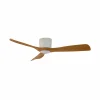 Lucande Ventilateur de plafond LED intelligent Moneno, blanc/bois, Tuya^ Ventilateurs