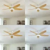 Lucande Ventilateur de plafond LED Omendo, blanc, DC, silencieux, CCT^ Ventilateurs