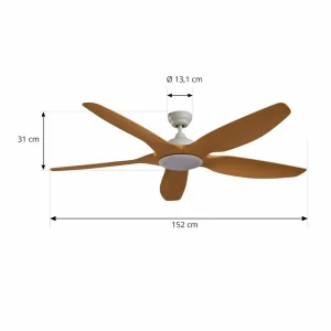 Lucande Ventilateur de plafond LED Omendo, blanc, DC, silencieux, CCT^ Ventilateurs
